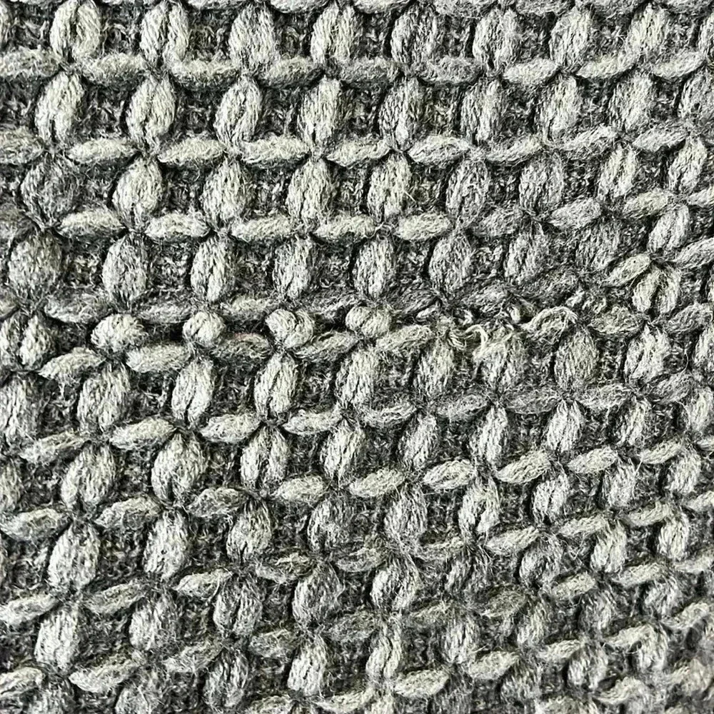 Gray Knit Poncho with Fringe edges - Picture 5 of 6